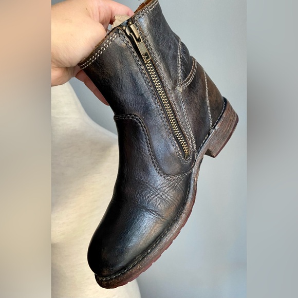 CCO🎉⬇️SHIP Bed Stu Eiffel WomenS 6 Bed Stu Eiffel Black Leather Zip Heeled Boots - Picture 5 of 14